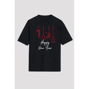 MDB Happy New Year Baskılı Tshirt  iyah