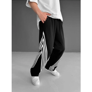 MDB İki İplik Kumaş Şeritli Alt Esofman  iyah