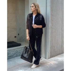 MDB Kadın Iki Iplik Kumaş Pul Ve Fermuar Detaylı Ikili Takım