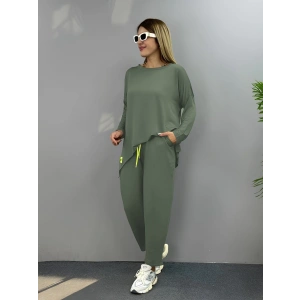 MDB Kadın Iki Iplik Viskon Pamuk Kumaş Arma Detaylı Ikili Takım