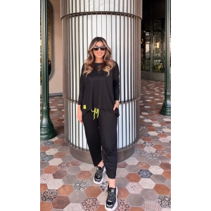 MDB Kadın Iki Iplik Viskon Pamuk Kumaş Arma Detaylı Ikili Takım