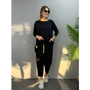 MDB Kadın Iki Iplik Viskon Pamuk Kumaş Arma Detaylı Ikili Takım