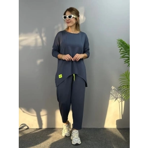 MDB Kadın Iki Iplik Viskon Pamuk Kumaş Arma Detaylı Ikili Takım