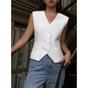 MDB Kadın Sıfır Kollu önden Düğmeli Atlas Yelek