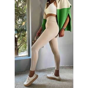 MDB Kadın Yüksek Bel Içi şardonlu Fırsat ürün Toparlayıcı Tayt