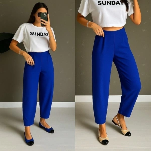 MDB Kadın Yüksek Bel Krep Pantolon