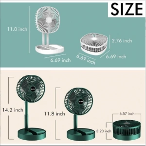 Katlanır Teleskopik Zemin Fanı Yaz Sessiz Öğrenci Masaüstü Fan USB Şarj Edilebilir Taşınabilir Ev Mini Hava Soğutucu