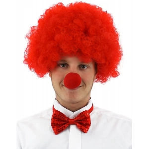 MDB Kırmızı Renk Kıvırcık Afro Palyaço Seti