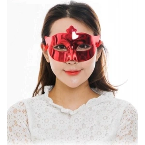 Kırmızı Renk Kostüm Partisi Ekstra Parlak Balo Maskesi 15x10 cm