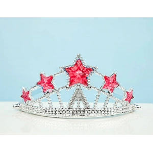MDB Kırmızı Yıldız Taşlı Plastik Elsa Tacı Çocuk Boy