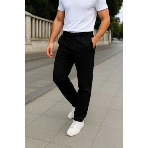 MDB Erkek Keten Pantolon – Cepli, Beli astikli Ve Bağcıklı, Nefes Alan Rahat Kalıp, Yazlık Ve Baharlık Günlük Giyim, Şık  Konforlu Boru Paça odel  iyah