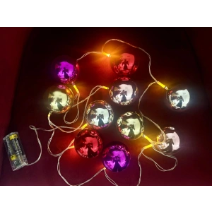 MDB 2 Metre 10 Led Pilli 2 Kademeli Parlak Top Led Yılbaşı Ağacı Süsü