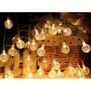 MDB 5m 28 Led Kristal Top Gün Işığı Şeffaf Kablo Fişli Eklemeli