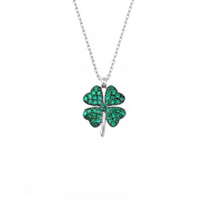 MDB 925 Ayar Gümüş Dört Yapraklı Yonca Kadın Gümüş Kolye