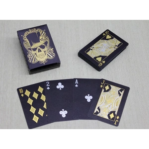 MDB Altın Kurukafa Tasarımlı Siyah İskambil Oyun Kartı