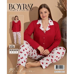 MDB Boyraz 0144 Kadın Milan Battal Uzun Kol Pijama Takımı