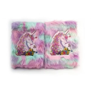 MDB Çiçekli Unicorn Tasarımlı Peluş Hatıra Defteri