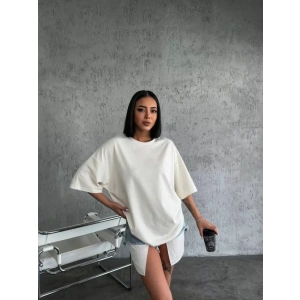 MDB Düz Biskilet Yaka  Tshirt  Beyaz