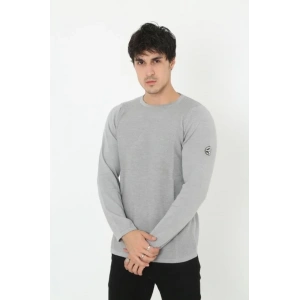 MDB Erkek Biskilet Yaka Kolu Armalı  Gri