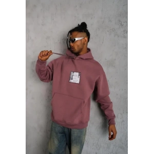 MDB Erkek Ön Arka Baskılı Kapşonlu weat  Gül Kurusu