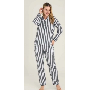 MDB Freshness 4007 Kadın Uzun Kol Çizgili Gaffuriye Pijama Takımı