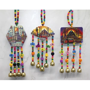 MDB İstanbul Temalı Renkli Boncuklu Asmalı Rüzgar Çanı