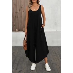 MDB Kadın Askılı Yuvarlak Yaka Cepli Salaş Uzun Viskon Tulum