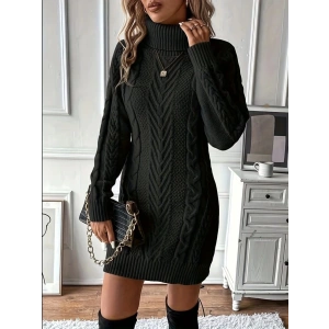 MDB Kadın Balıkçı Yaka Mini Triko Elbise