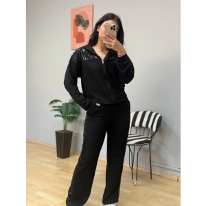 MDB Kadın Iki Iplik Kumaş Pul Ve Fermuar Detaylı Ikili Takım