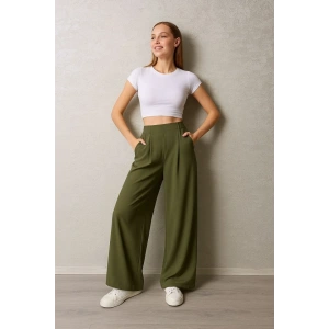 MDB Kadın Pileli Gizli Cep Detay alaş Pantolon