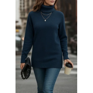 MDB Kadın Uzun Kollu Balıkçı Yaka Triko Bluz