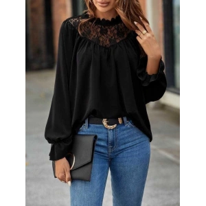 MDB Kadın Uzun Kollu Dantelli Salaş Sandy Bluz