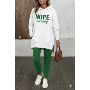 MDB Kadın Uzun Kollu Kapşonlu Bağcıklı Viskon Iki Iplik Sweat