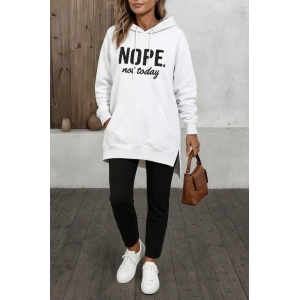 MDB Kadın Uzun Kollu Kapşonlu Bağcıklı Viskon Iki Iplik Sweat