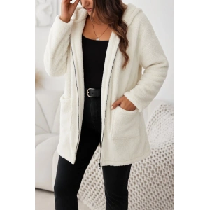 MDB Kadın Uzun Kollu Kapşonlu önden Fermuarlı Cepli Welsoft Ceket