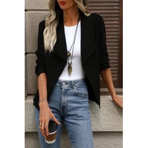 MDB Kadın Uzun Kollu önü Açık Yakalı Süet Ceket