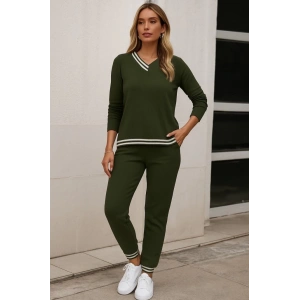 MDB Kadın Uzun Kollu Ribana Detay Viskon Iki Iplik Ikili Takım