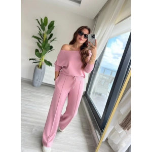 MDB Kadın Uzun Kollu Tek Omuzdan Açık Dalgıç Bluz Ve Pantolon Ikili Takım