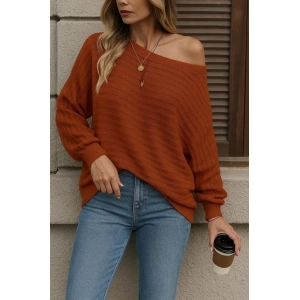 MDB Kadın Uzun Kollu Tek Omuzu Açık Triko Bluz