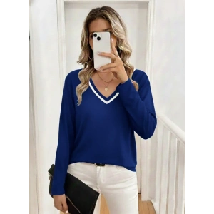 MDB Kadın Uzun Kollu V Yakalı Viskon Iki Iplik Bluz