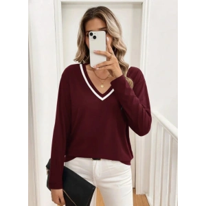 MDB Kadın Uzun Kollu V Yakalı Viskon Iki Iplik Bluz