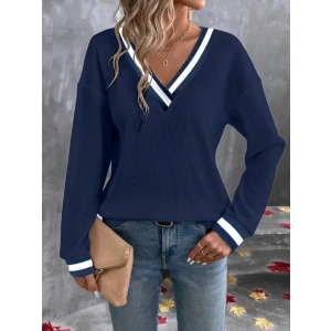 MDB Kadın Uzun Kollu V Yakalı Waffle Bluz