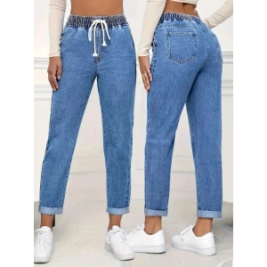 MDB Kadın Yüksek Bel Bağcıklı Kot Pantolon