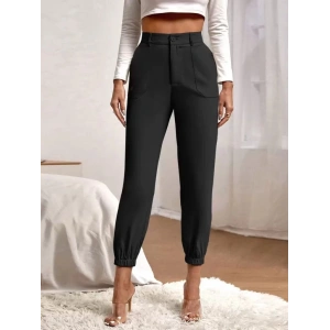 MDB Kadın Yüksek Bel Cepli Paçası Lastikli Ithal Krep Pantolon