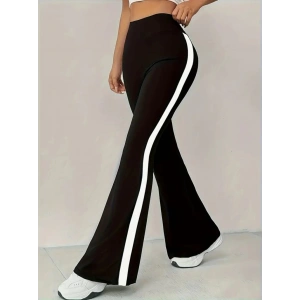 MDB Kadın Yüksek Bel İspanyol Paçalı Yanlardan şerit Detaylı Dalgıç Tayt Pantolon