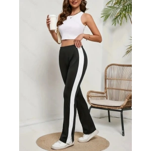 MDB Kadın Yüksek Bel Yan şerit Detaylı Yırtmaçlı Viskon Iki Iplik Pantolon