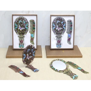 MDB Kelebek Katlanabilir Ayna Ve Tarak Seti Büyük Boy