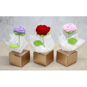 MDB Kutulu Tekli El Örgüsü Gül Kutulu