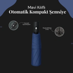 MDB Mavi Kılıflı Otomatik Kompakt Şemsiye
