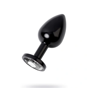 MDB Metal Clear Taşlı Siyah Anal Plug Küçük Boy